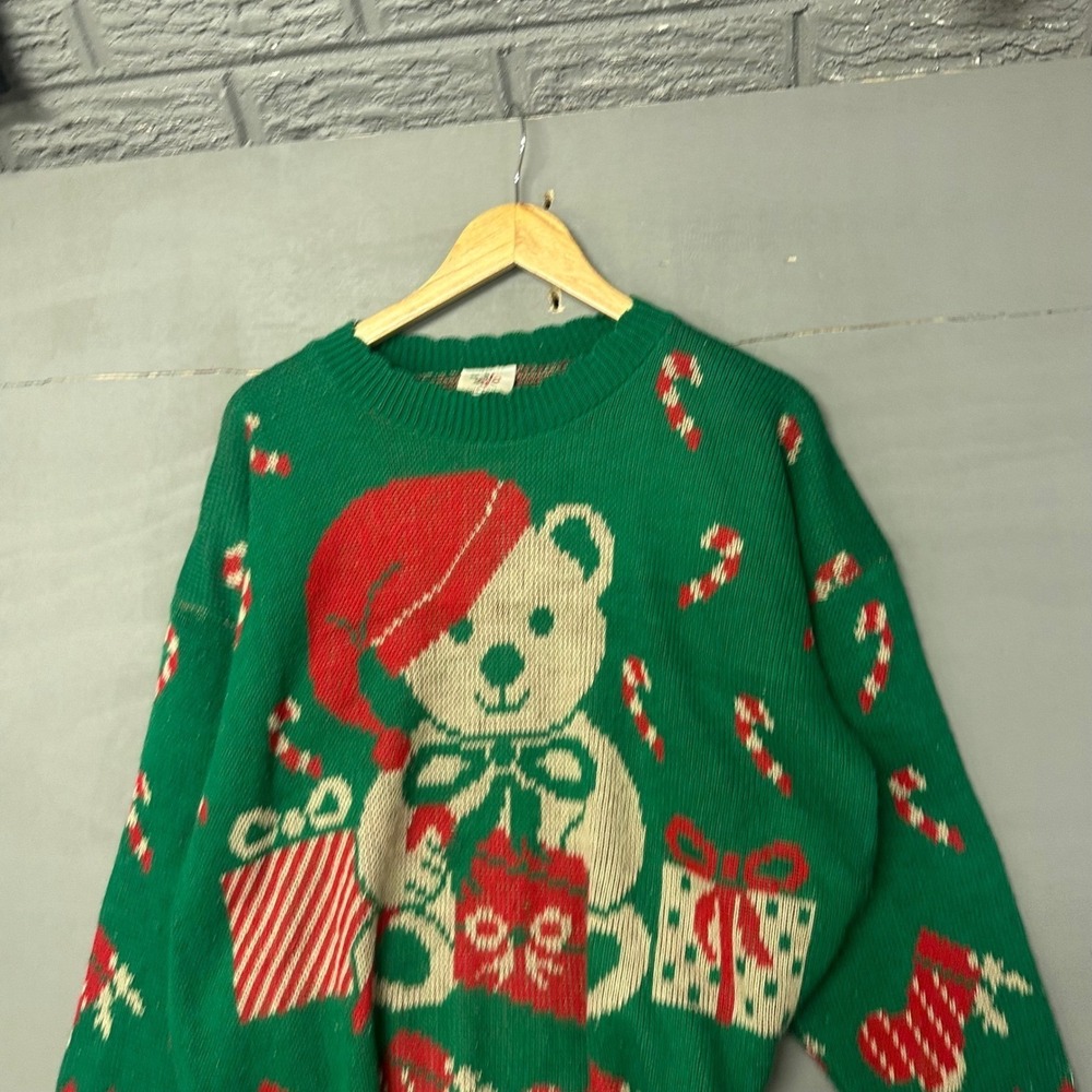 Nutcracker Christmas Teddy Bear Santa Hat Candy Cane Sweater Plus Size 20W